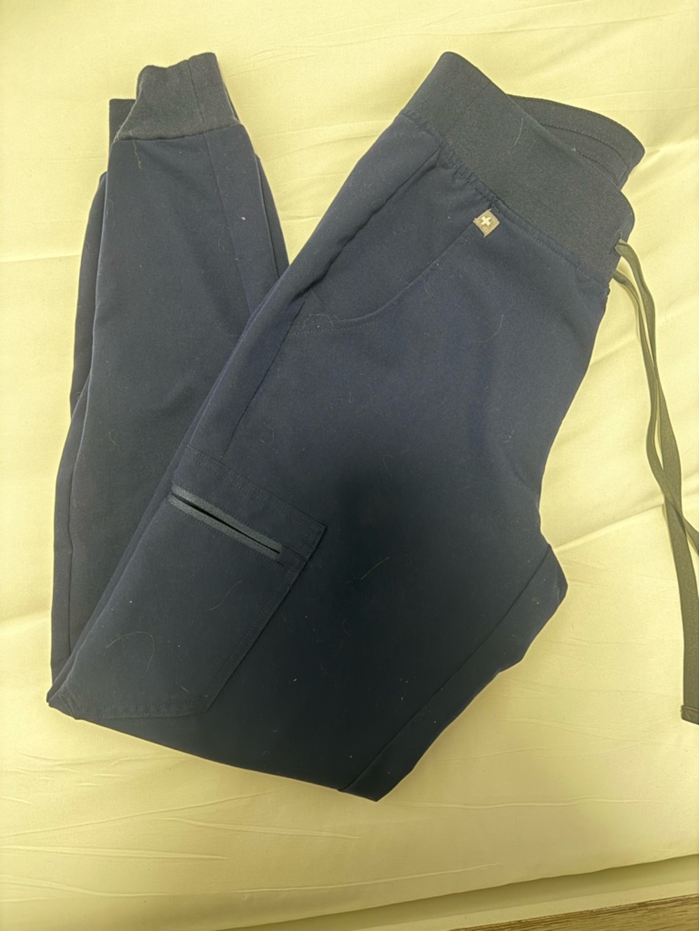 Figs Navy Ankle-Length Jogger Pants with Utility Pocket